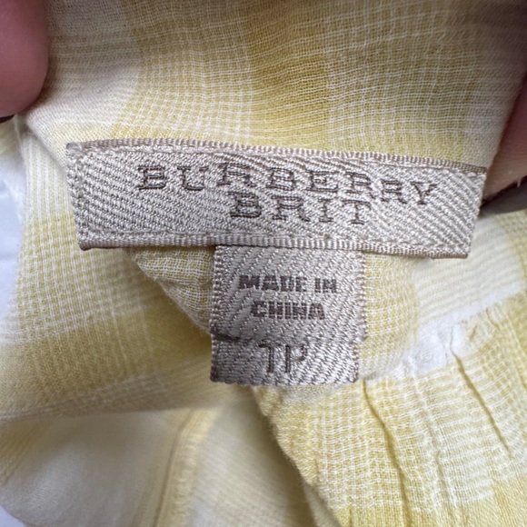 Burberry Plaid Long Sleeve Top Yellow - Picture 5 of 11